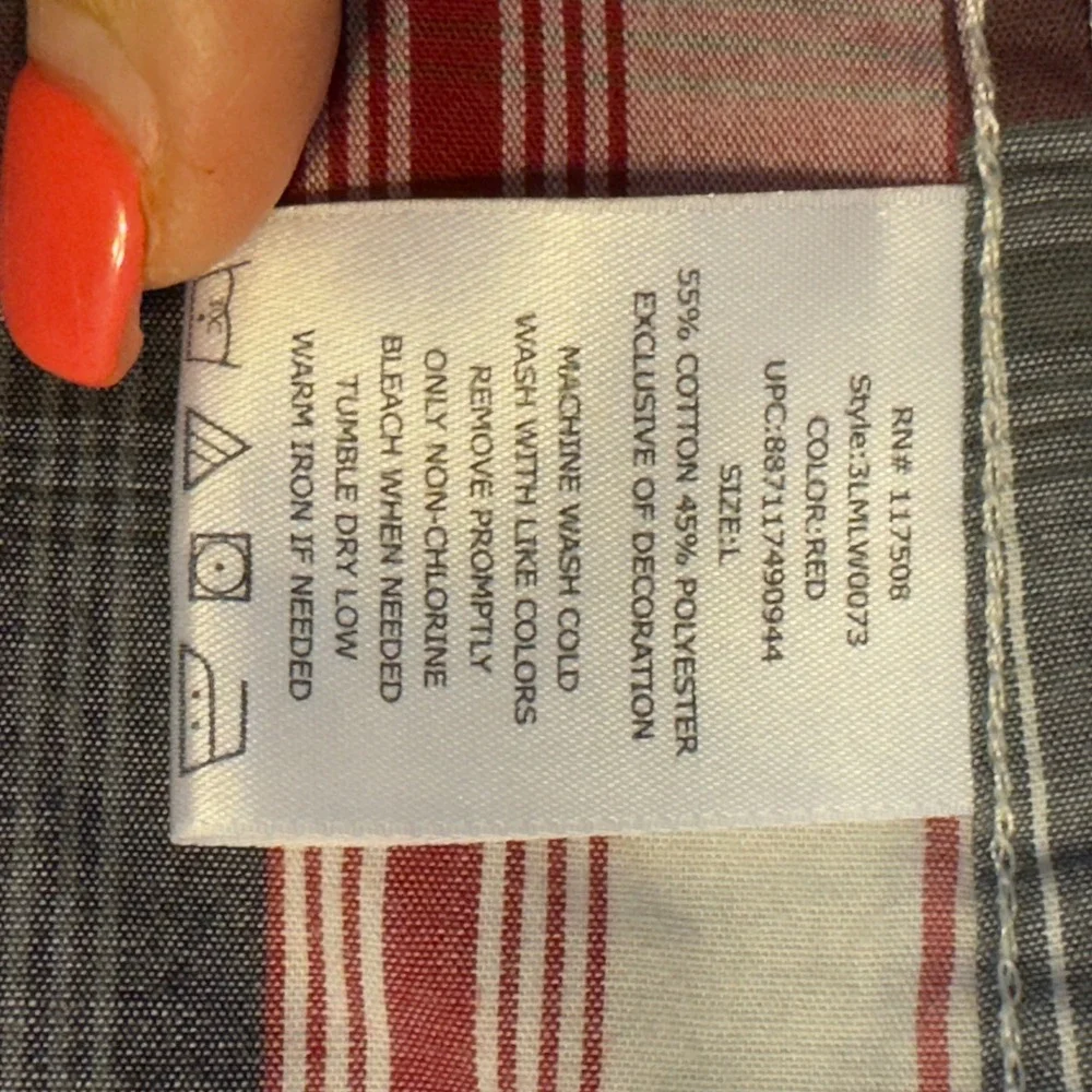 1724 | Levi's Plaid Western Pearl Snap Shirt Red Mens L